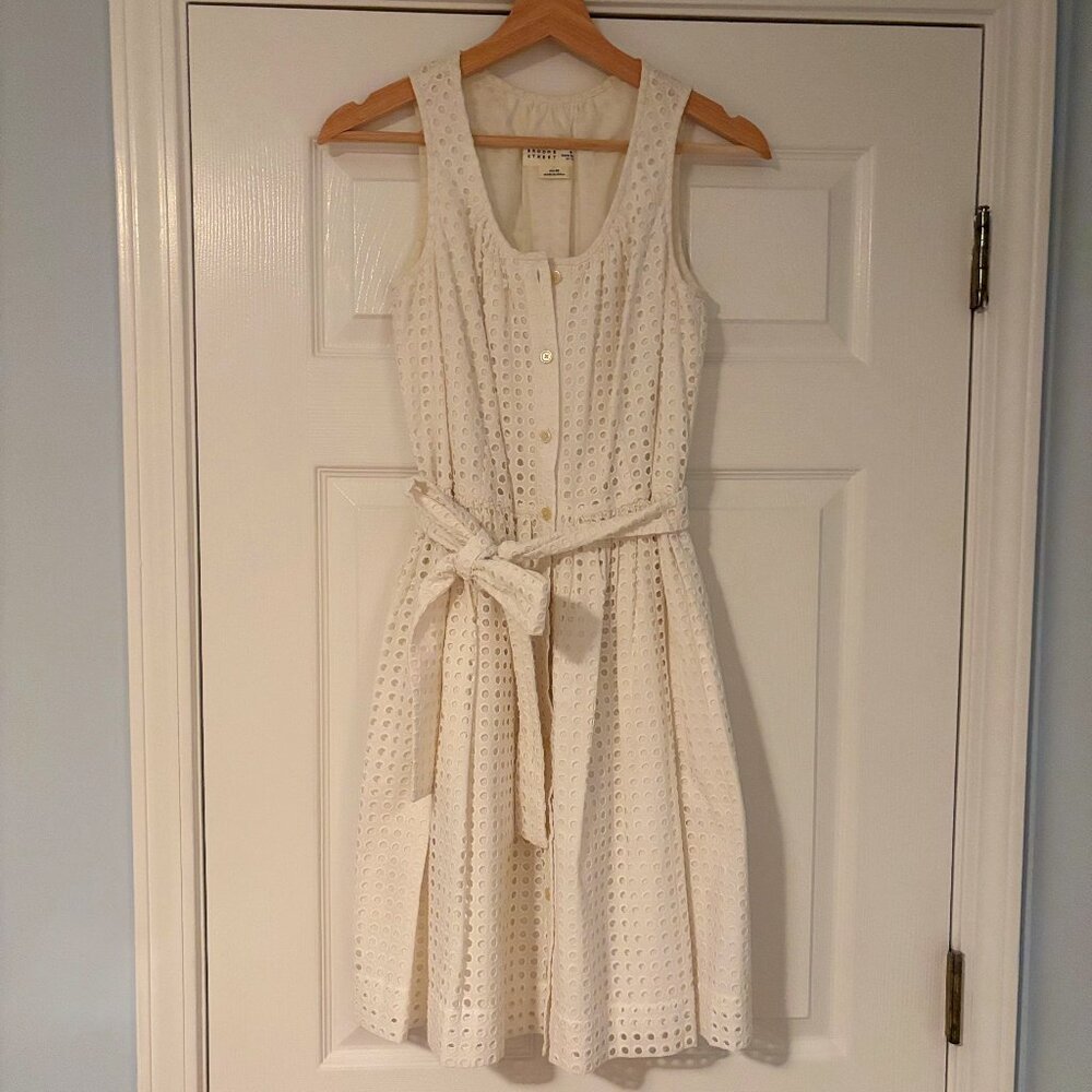 Kate Spade white belted Eyelet Dress size XS